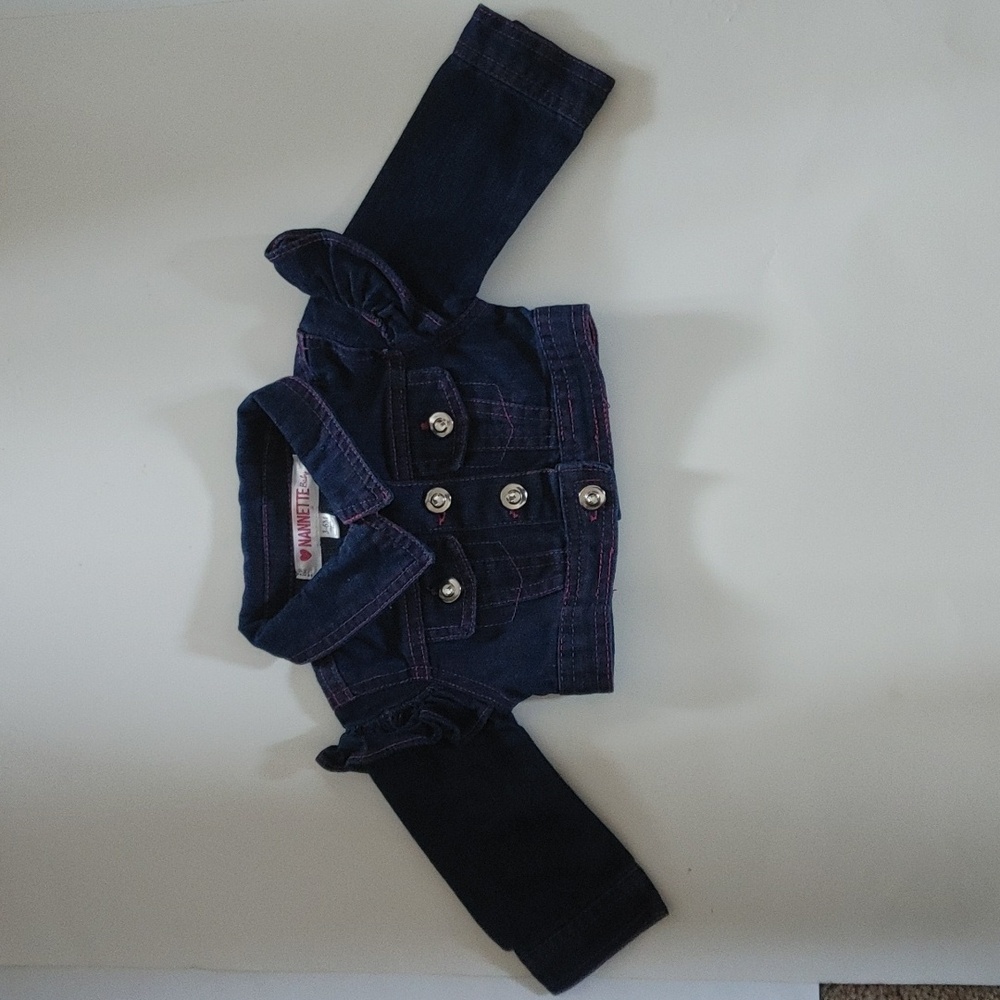 Nannette Baby Denim Jacket 3-6 Months Believe In Unicorns Unicorn Pastels